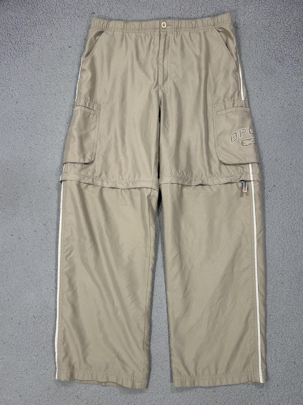 Vintage Ocean Pacific Pants Mens 36 Beige Convertible Track Cargo Baggy Y2K